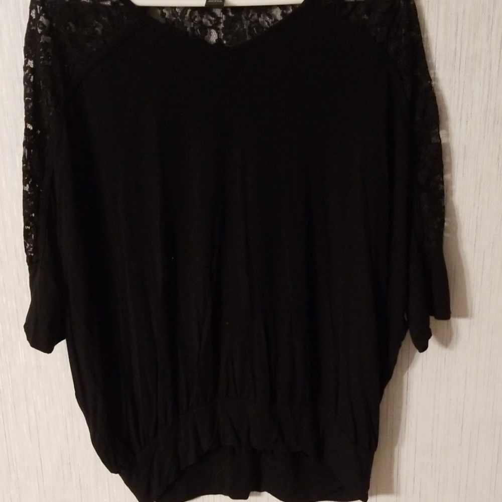 Womens August silk black lace shirt